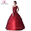 Grace Karin New Style of One Shoulder Red Floor Length Red Quinceanera Dresses CL2514